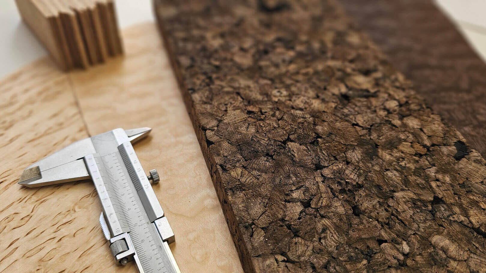 Bespoke Joinery Materials and Design Process Hand selected premium veneers, rippled maple, birch masur and cooked cork for bespoke furniture, cabinetry and high quality joinery by Fundi Joinery in Edinburgh